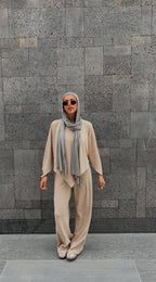 Asymmetrical Beige Set